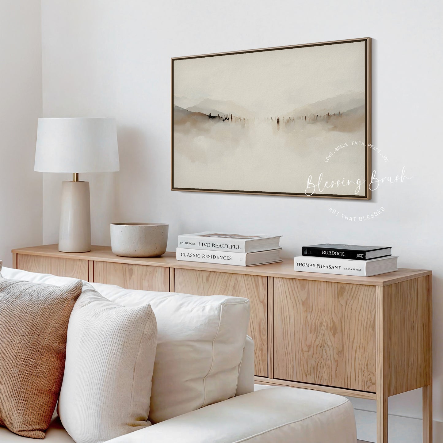 Jesus Teaching Sermon on the Mount – Abstract Minimalist Christian Wall Art