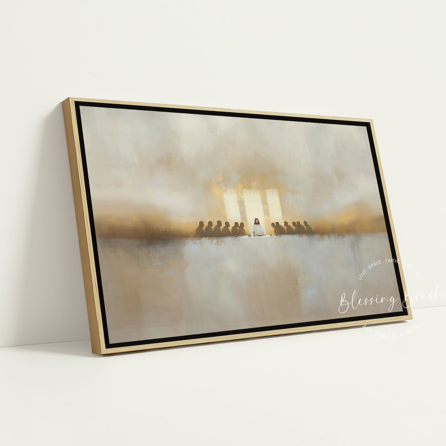 The Last Supper Modern Framed Canvas – Large Christian Wall Art