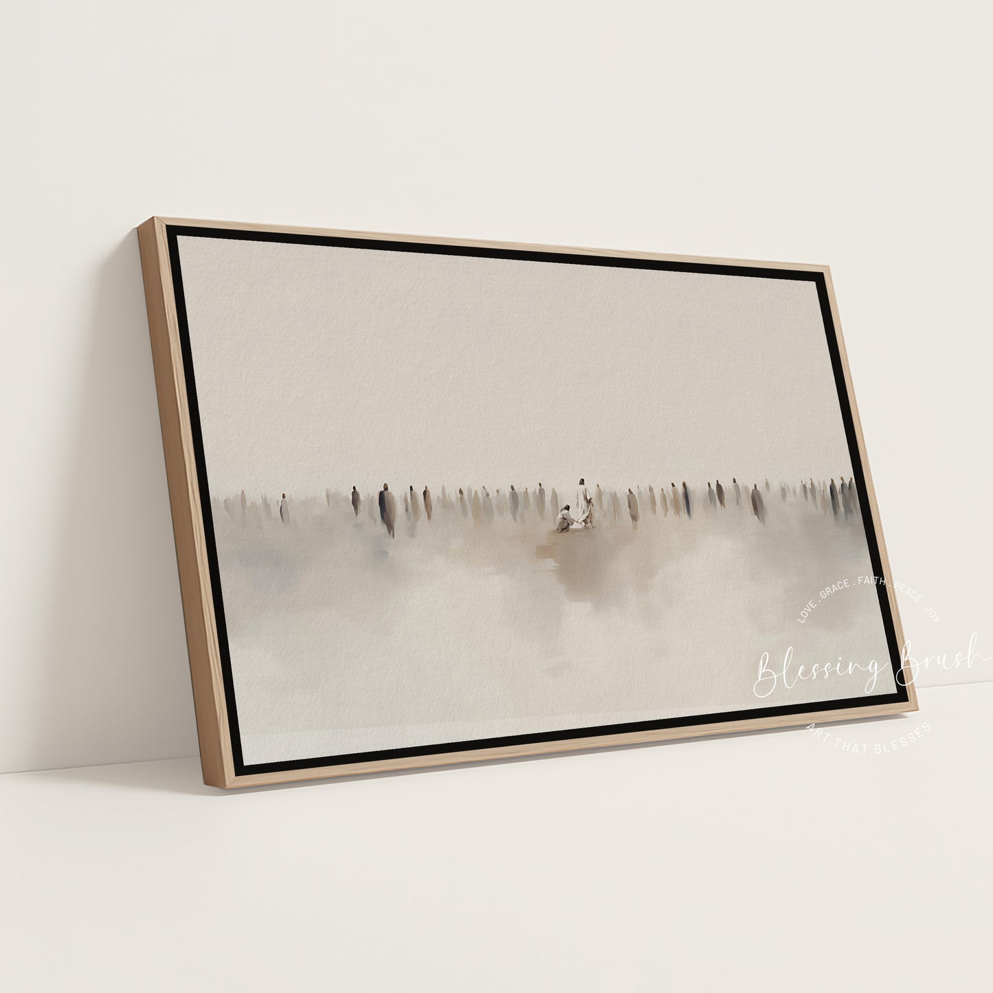 Jesus Heals Bleeding Woman Touched Hem of His Garment, Minimalist Christian Wall Art, Faith Wall Decor