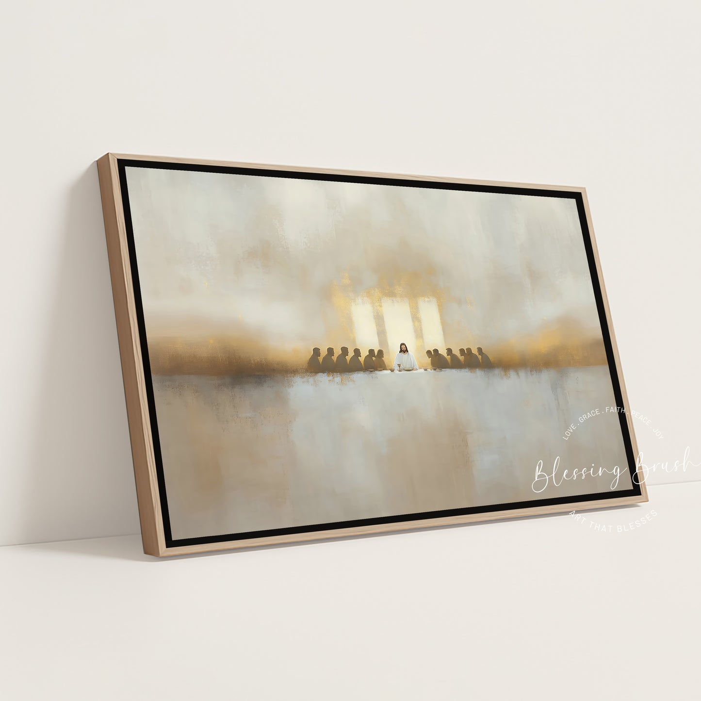 The Last Supper Minimalist Christian Wall Art – Framed Canvas