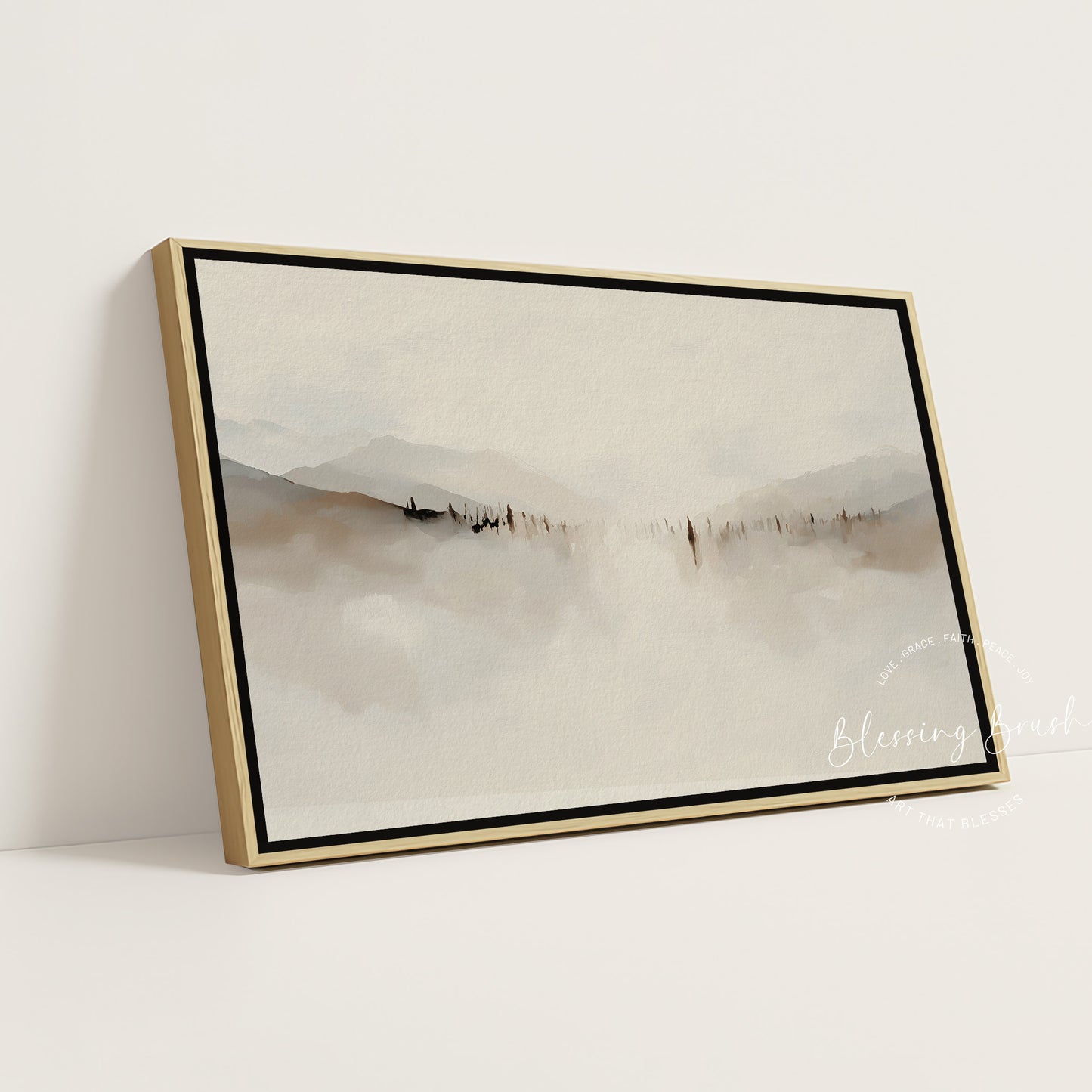 Jesus Teaching Sermon on the Mount – Abstract Minimalist Christian Wall Art