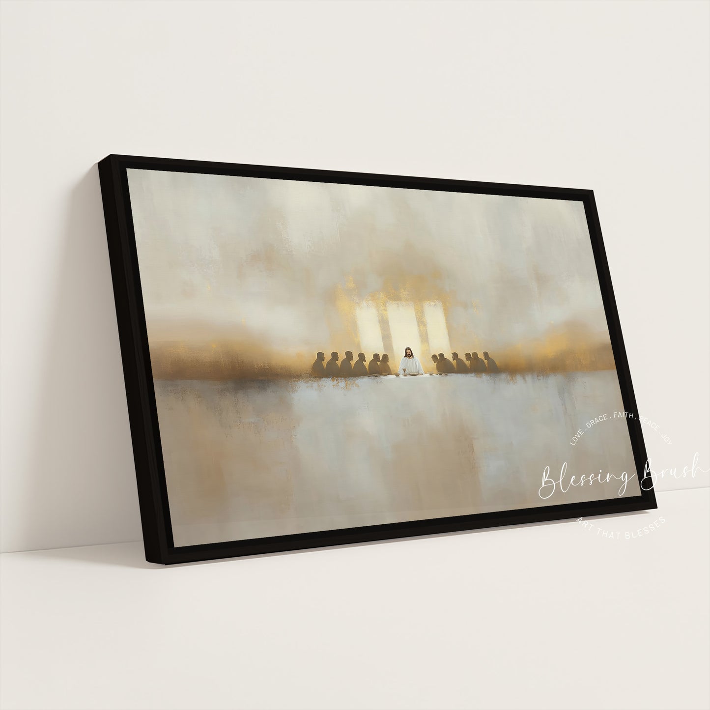 The Last Supper Modern Framed Canvas – Large Christian Wall Art