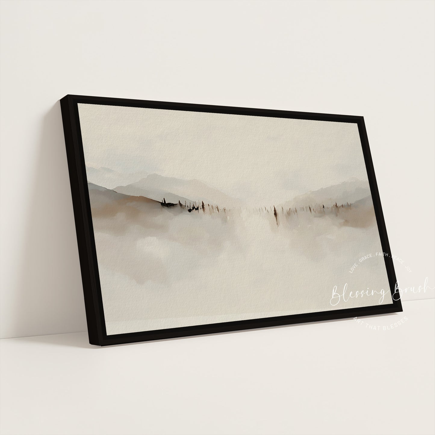 Jesus Teaching Sermon on the Mount – Abstract Minimalist Christian Wall Art