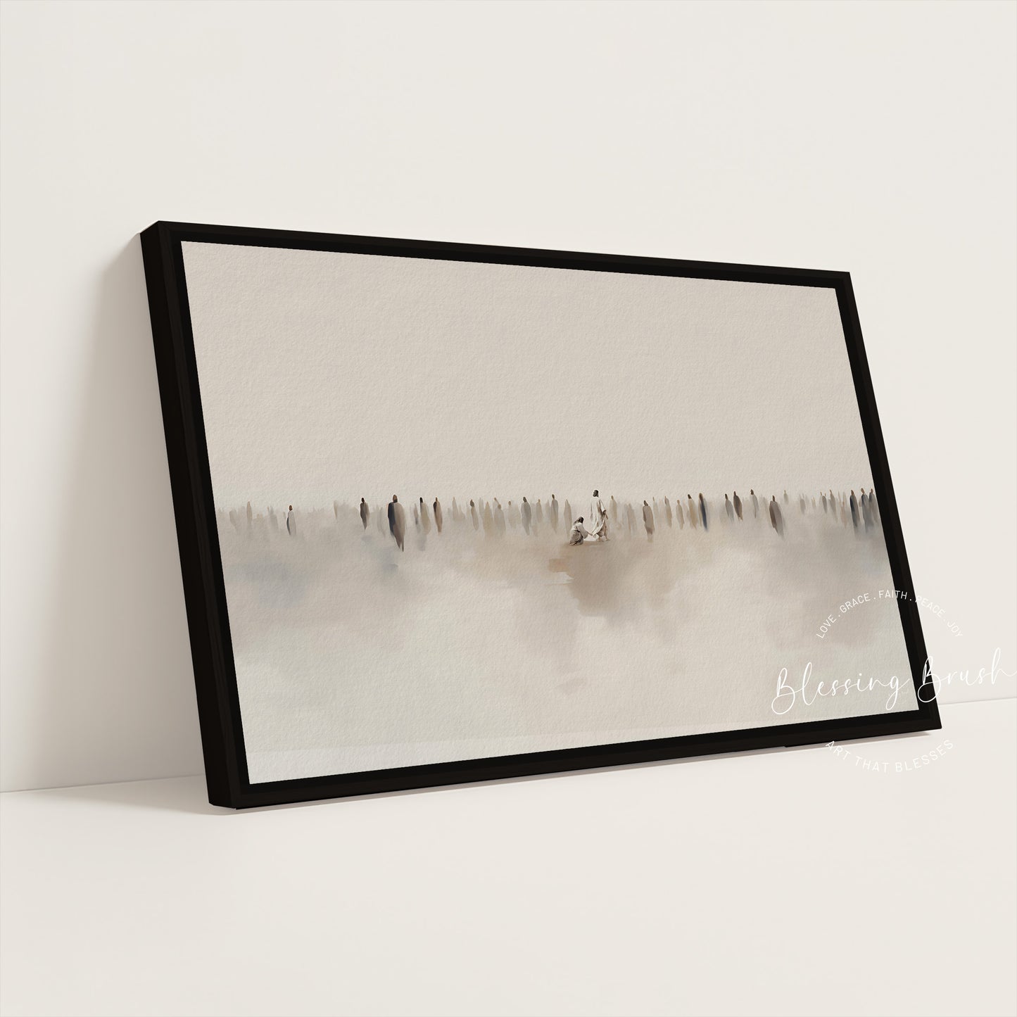 Jesus Heals Bleeding Woman Touched Hem of His Garment, Minimalist Christian Wall Art, Faith Wall Decor
