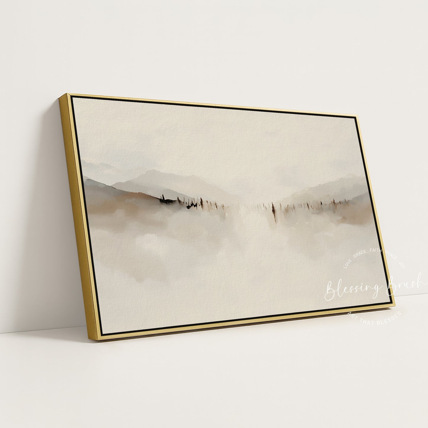 Jesus Teaching Sermon on the Mount – Abstract Minimalist Christian Wall Art