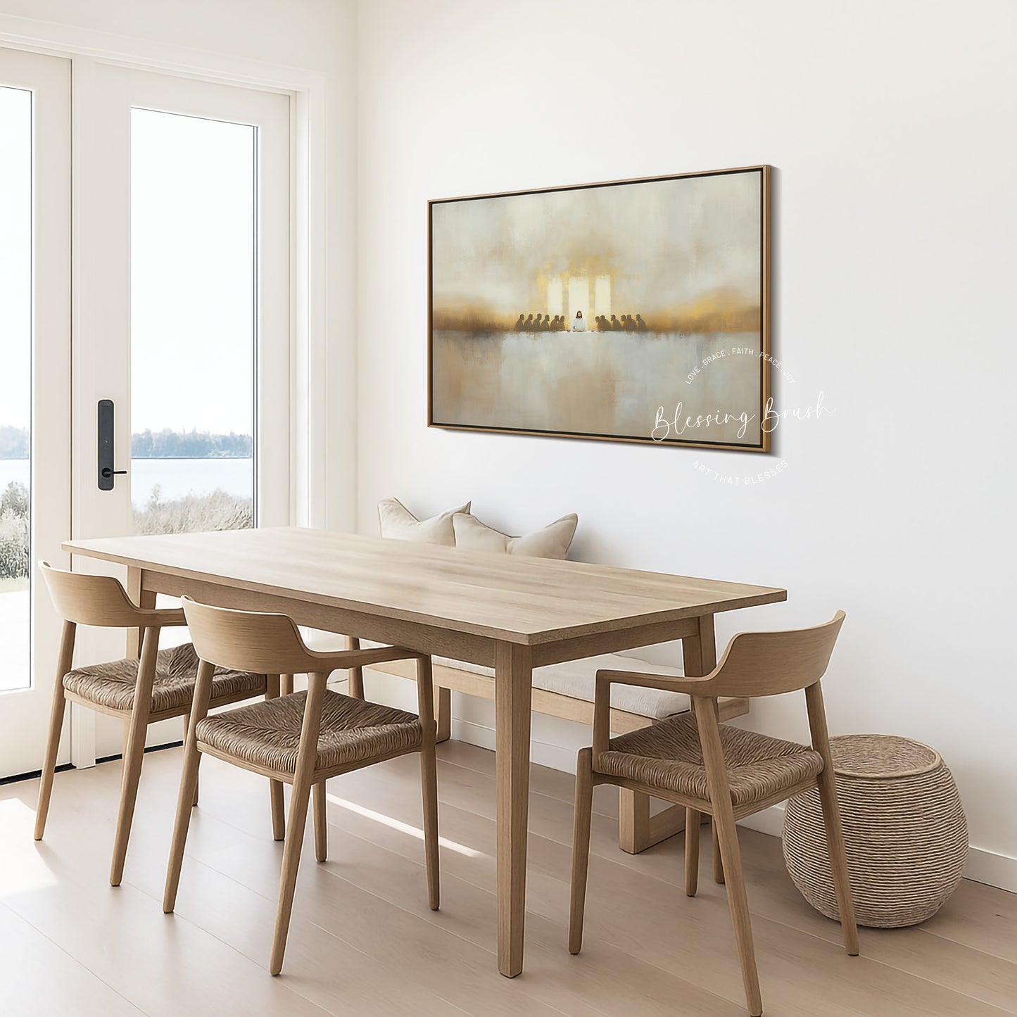 The Last Supper Modern Framed Canvas – Large Christian Wall Art