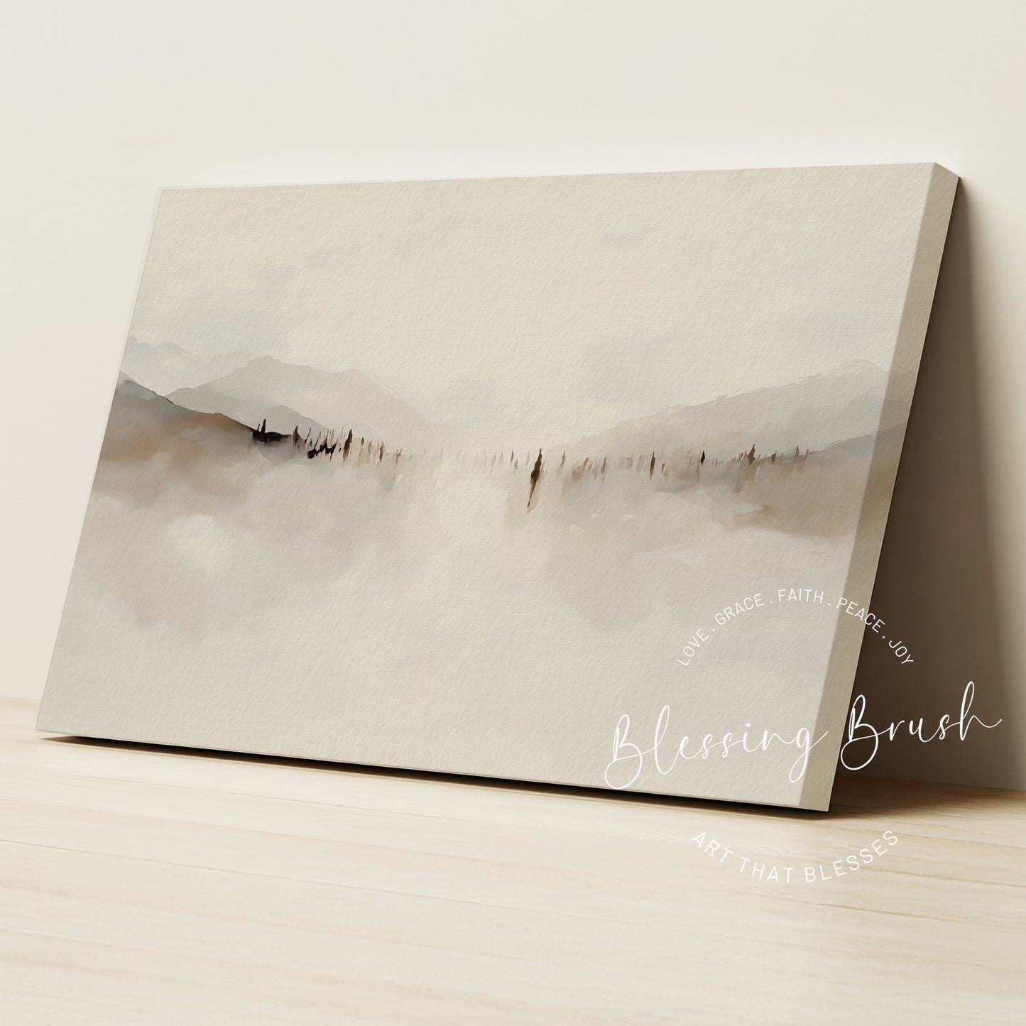 Jesus Teaching Sermon on the Mount – Abstract Minimalist Christian Wall Art