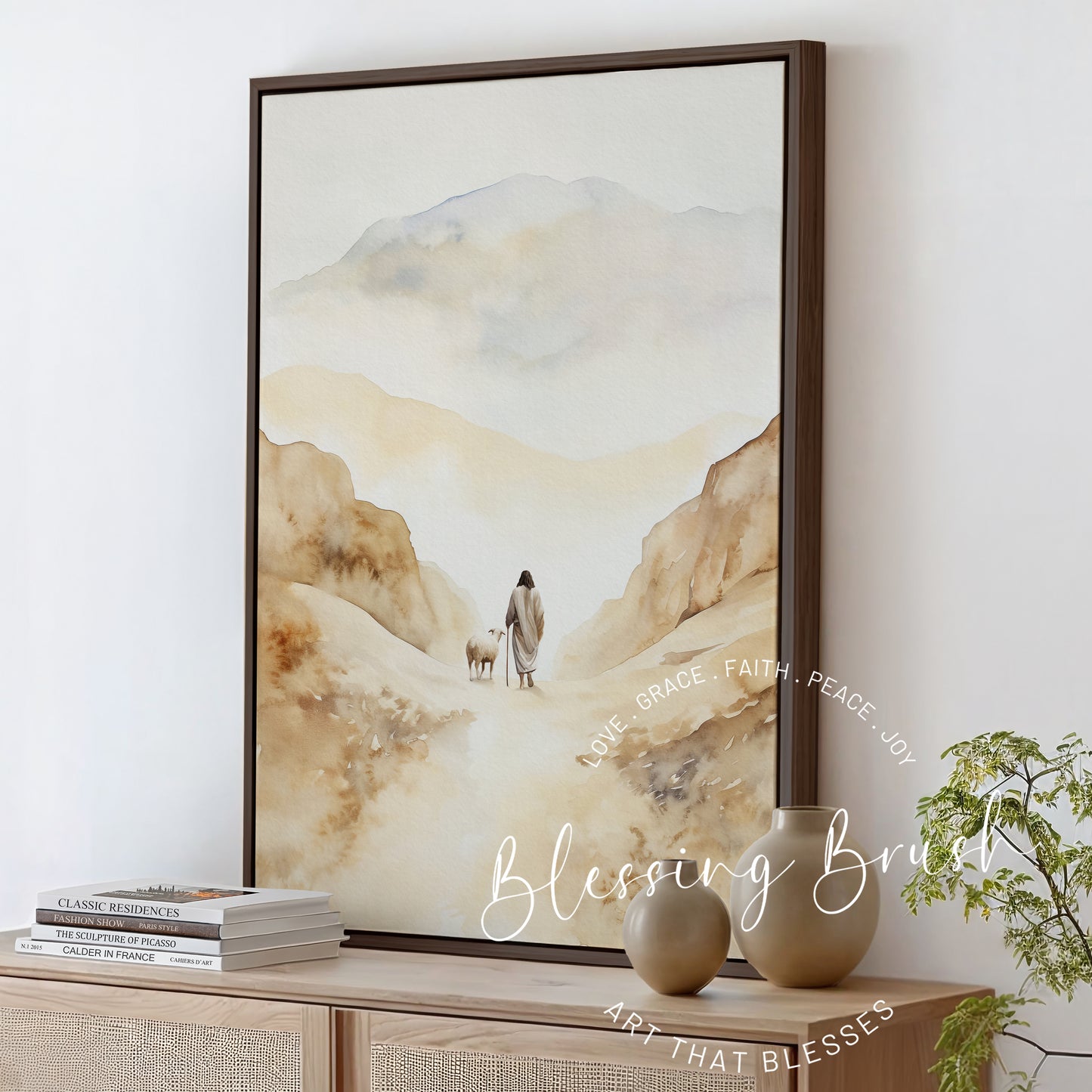 The Lord Is My Shepherd - Christian Framed Canvas Wall Art, Psalm 23 Faith Home Decor