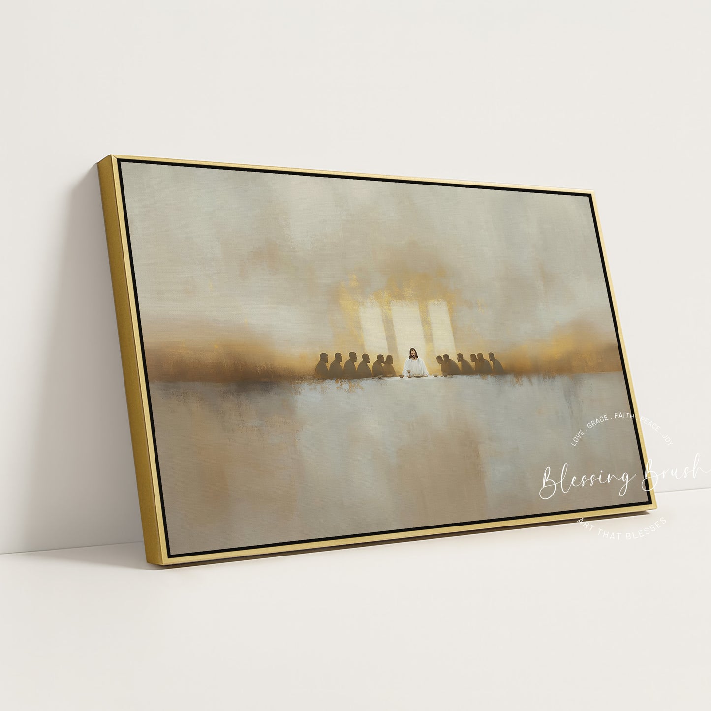 The Last Supper Modern Framed Canvas – Large Christian Wall Art