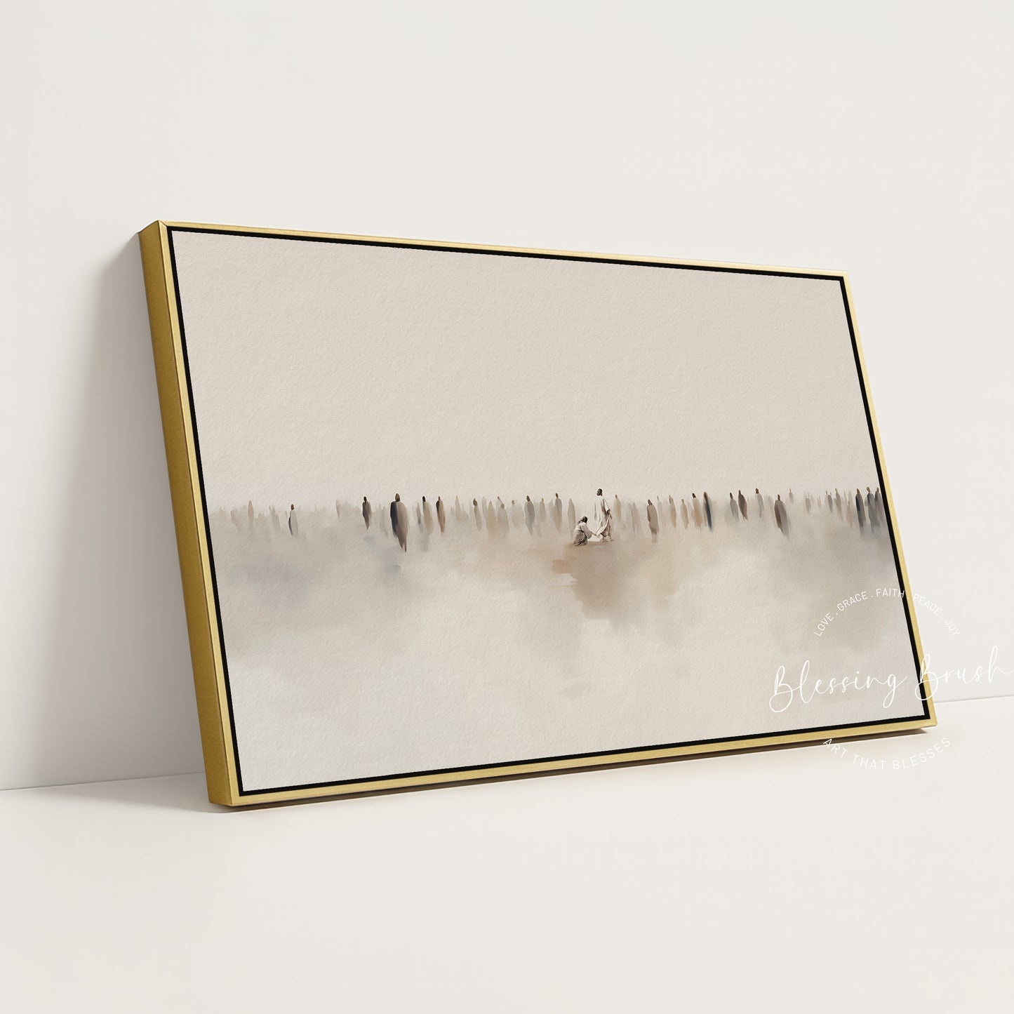 Jesus Heals Bleeding Woman Touched Hem of His Garment, Minimalist Christian Wall Art, Faith Wall Decor