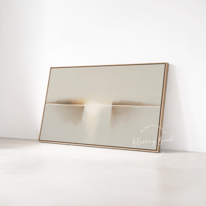 Heavenly Light Framed Canvas - I Am the light of the world Christian Wall Art, Minimalist Neutral Painting