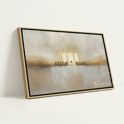 The Last Supper Modern Framed Canvas – Large Christian Wall Art