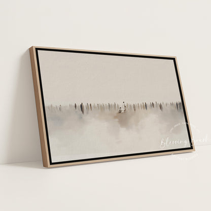 Jesus Heals Bleeding Woman Touched Hem of His Garment, Minimalist Christian Wall Art, Faith Wall Decor