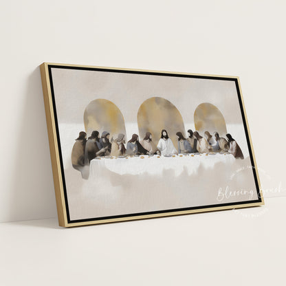 The Last Supper Framed Canvas – Modern Christian Wall Art