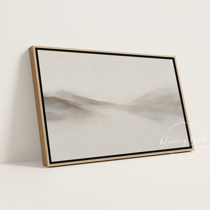 Rejoice With Me, I Have Found My Lost Sheep – Good Shepherd Framed Canvas, Minimalist Modern Beige Christian Wall Art | Blessing Brush