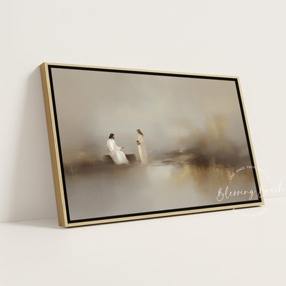 Jesus and the Woman at the Well – Modern Christian Wall Art