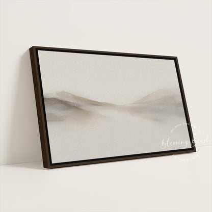 Rejoice With Me, I Have Found My Lost Sheep – Good Shepherd Framed Canvas, Minimalist Modern Beige Christian Wall Art | Blessing Brush