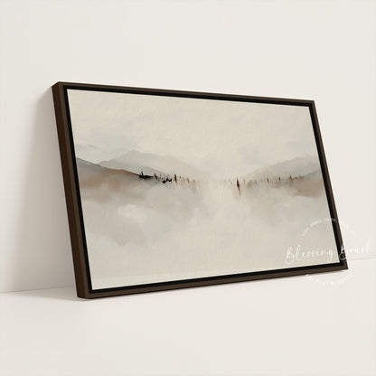 Jesus Teaching Sermon on the Mount – Abstract Minimalist Christian Wall Art