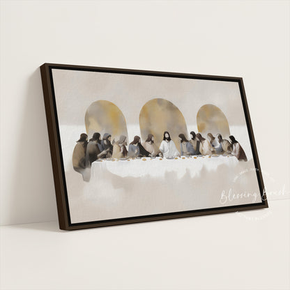 The Last Supper Framed Canvas – Modern Christian Wall Art