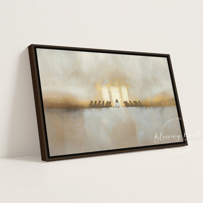 The Last Supper Minimalist Christian Wall Art – Framed Canvas