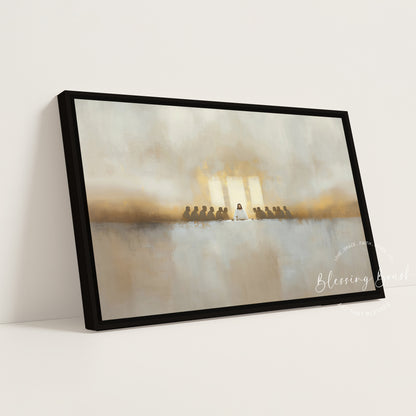 The Last Supper Minimalist Christian Wall Art – Framed Canvas