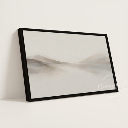 Rejoice With Me, I Have Found My Lost Sheep – Good Shepherd Framed Canvas, Minimalist Modern Beige Christian Wall Art | Blessing Brush