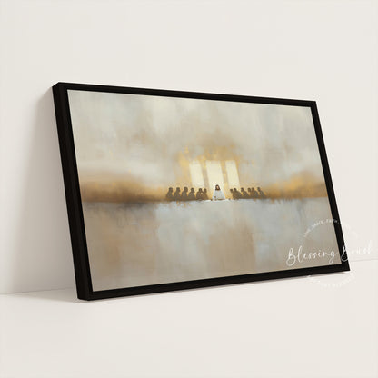 The Last Supper Modern Framed Canvas – Large Christian Wall Art