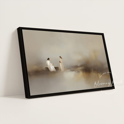 Jesus and the Woman at the Well – Modern Christian Wall Art