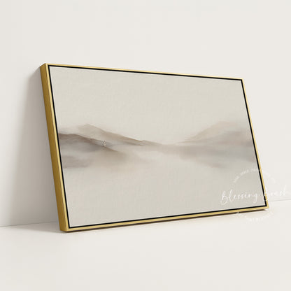 Rejoice With Me, I Have Found My Lost Sheep – Good Shepherd Framed Canvas, Minimalist Modern Beige Christian Wall Art | Blessing Brush