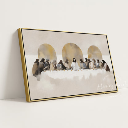 The Last Supper Framed Canvas – Modern Christian Wall Art