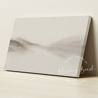 Rejoice With Me, I Have Found My Lost Sheep – Good Shepherd Framed Canvas, Minimalist Modern Beige Christian Wall Art | Blessing Brush