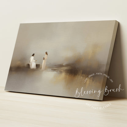 Jesus and the Woman at the Well – Modern Christian Wall Art
