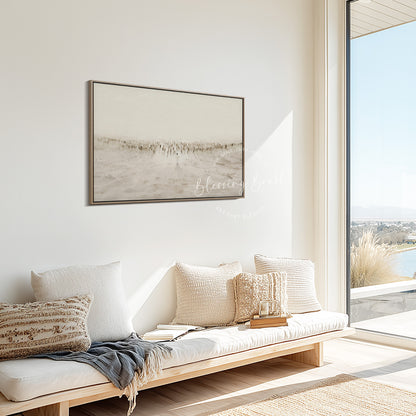 Jesus Teaching the Multitudes – Sermon on the Mount Large Framed Canvas – Minimalist Christian Art