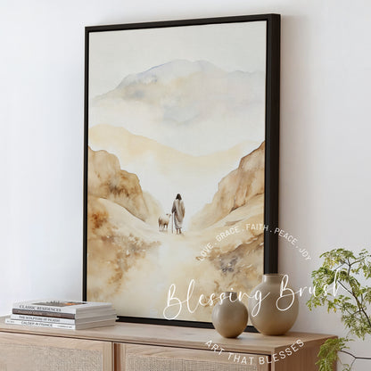 The Lord Is My Shepherd - Christian Framed Canvas Wall Art, Psalm 23 Faith Home Decor