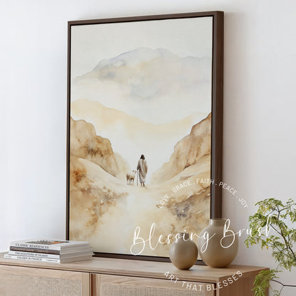 The Lord Is My Shepherd - Christian Framed Canvas Wall Art, Psalm 23 Faith Home Decor