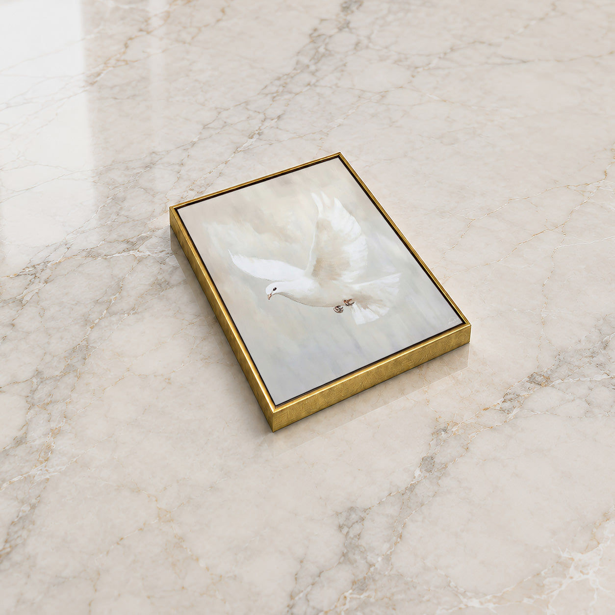 Holy Spirit Dove – Christian Wall Art, Peaceful Framed Canvas