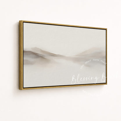 Rejoice With Me, I Have Found My Lost Sheep – Good Shepherd Framed Canvas, Minimalist Modern Beige Christian Wall Art | Blessing Brush