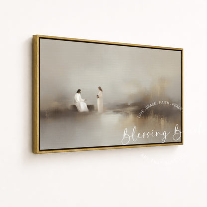 Jesus and the Woman at the Well – Modern Christian Wall Art