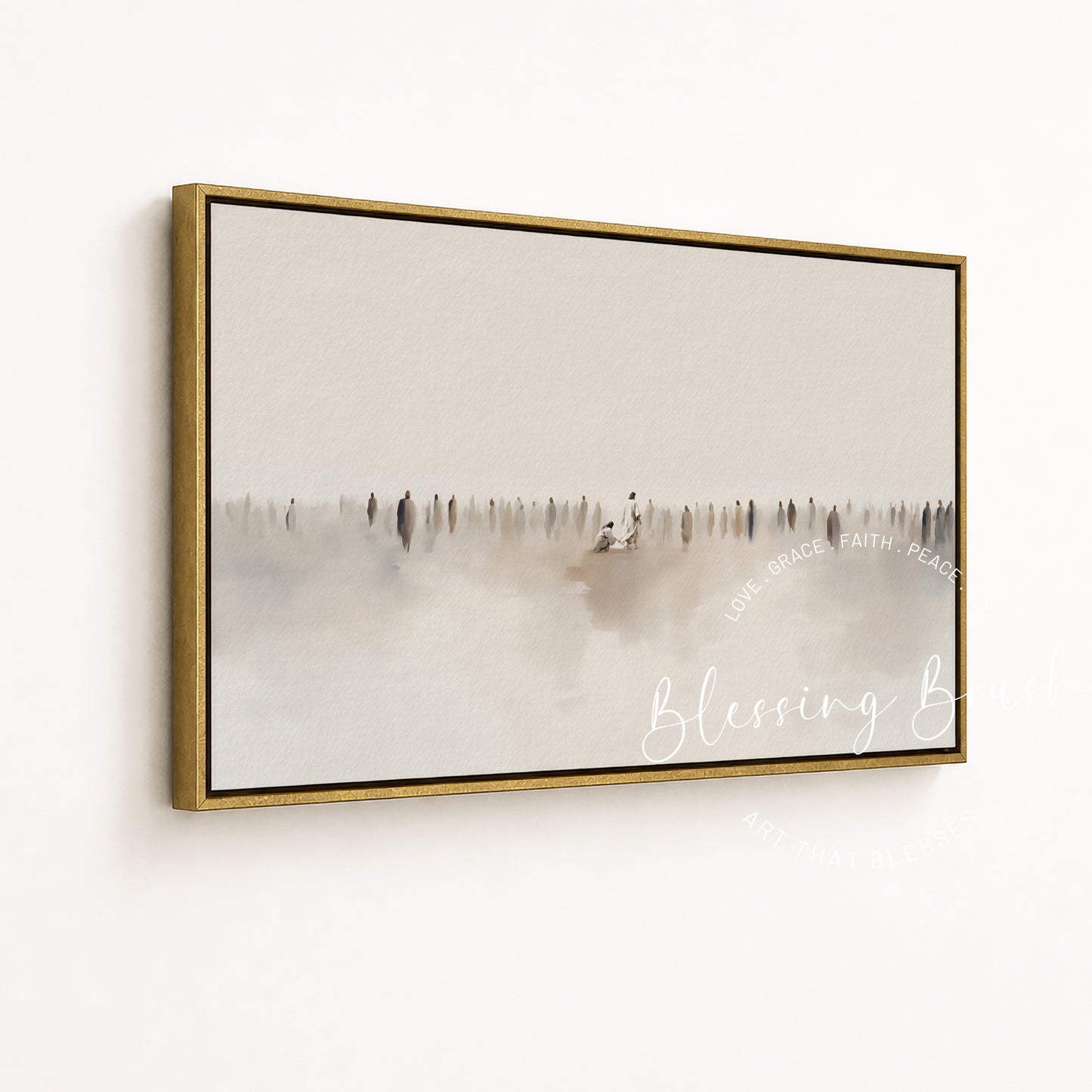 Jesus Heals Bleeding Woman Touched Hem of His Garment, Minimalist Christian Wall Art, Faith Wall Decor