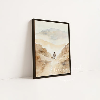 The Lord Is My Shepherd - Christian Framed Canvas Wall Art, Psalm 23 Faith Home Decor