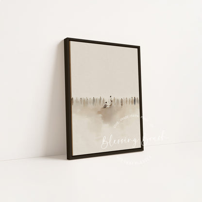 Jesus Heals the Bleeding Woman Framed Canvas Wall Art - Touching the Hem of His Garment