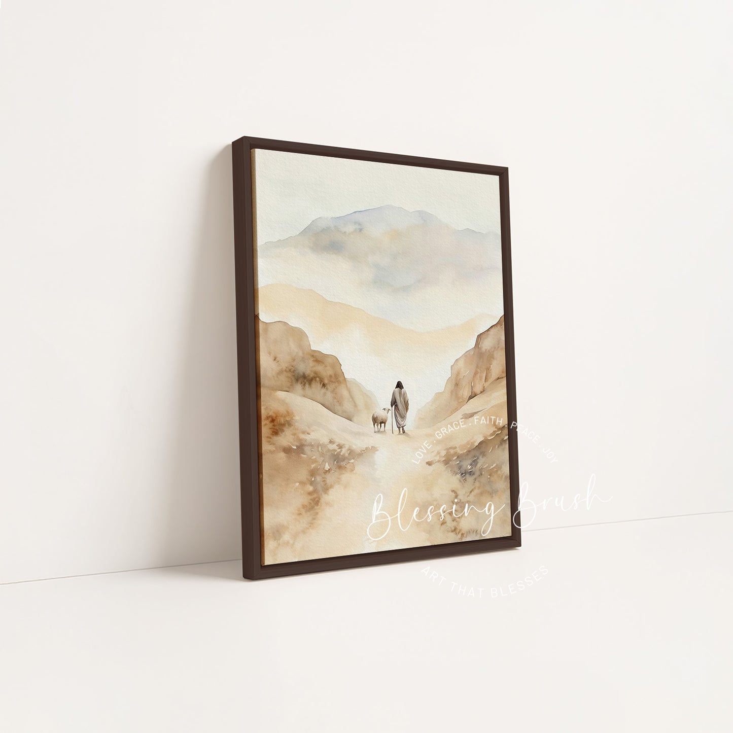 The Lord Is My Shepherd - Christian Framed Canvas Wall Art, Psalm 23 Faith Home Decor