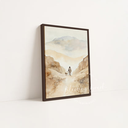 The Lord Is My Shepherd - Christian Framed Canvas Wall Art, Psalm 23 Faith Home Decor