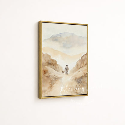 The Lord Is My Shepherd - Christian Framed Canvas Wall Art, Psalm 23 Faith Home Decor