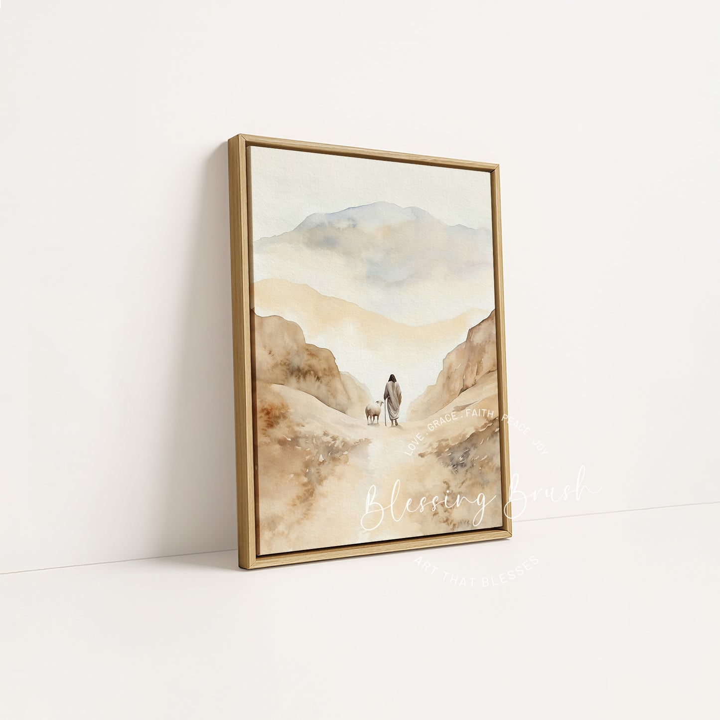 The Lord Is My Shepherd - Christian Framed Canvas Wall Art, Psalm 23 Faith Home Decor