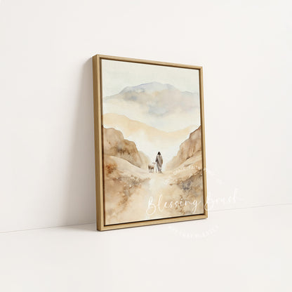 The Lord Is My Shepherd - Christian Framed Canvas Wall Art, Psalm 23 Faith Home Decor
