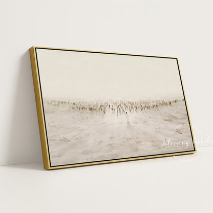 Jesus Teaching the Multitudes – Sermon on the Mount Large Framed Canvas – Minimalist Christian Art