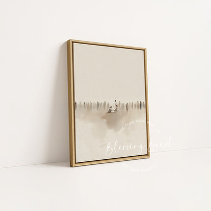 Jesus Heals the Bleeding Woman Framed Canvas Wall Art - Touching the Hem of His Garment